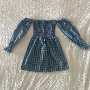 Pretty Little Thing - Blue Plaid Babydoll Dress - size US 10